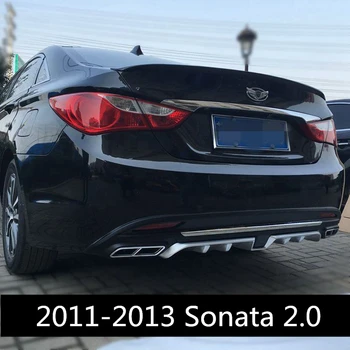 Para Hyundai Sonata Body kit spoiler Para 2011-2013 Sonata 8 ABS Traseiro lip spoiler traseiro pára-choque dianteiro, Difusor Protetor de pára-Choques