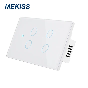 MEKISS NOS WIFI Touch Interruptor Interruptor de Luz, Rede wi-FI, APLICATIVO de Celular Smart Controle de Home adesivo de parede com Interruptor de AC110V 220V 4gang