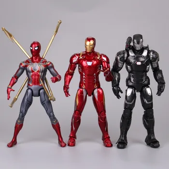 Disney Marvel Action Figure Brinquedos 17CM Vingadores Infinito Guerra do homem-Aranha, Capitão América, Homem de Ferro Thanos Hulk Bonecas com Caixa de Presente