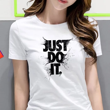 2020 Novas Verão as Mulheres T-shirt da Moda letra Impressa camiseta Casual Harajuku Camiseta Feminina Fofo Tee Branco s-Tops com decote do vestuário