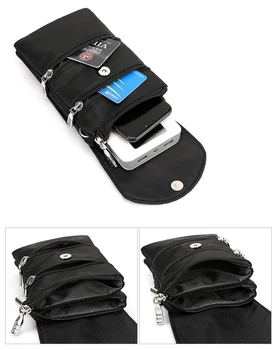 2019 Novo Unisex Mini Saco de Ombro Casual Pequeno Crossbody Sacos Para Mulheres, Homens Multi-função Flap Bag de Nylon Saco do Telefone do Titular do Cartão