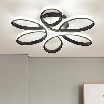 Moderno LED Luzes do Teto para sala de estar, Quarto AC85-265V Branco/Preto cor de controlo Remoto da iluminação interna da Lâmpada do Teto
