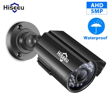 Hiseeu 5MP AHD Câmera de Vigilância 1080P de Metal ao ar livre Impermeável do CCTV Câmera de Segurança ao ar livre Câmera da Bala para o Sistema de CFTV DVR