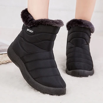 Mulheres Sapatos De Moda Impermeável Botas De Inverno Mulheres Do Sexo Feminino Ankle Boots Para O Inverno Das Mulheres Quente Senhora Ankle Boots Chaussures Femme