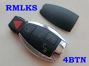 RMLKS 3 4 Botão de Substituição de Chave Remota Shell Caso Fob Ajuste Para a Mercedes Benz Para BGA Chave Inteligente Tampa do Cartão sem cortes da Lâmina