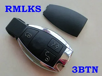 RMLKS 3 4 Botão de Substituição de Chave Remota Shell Caso Fob Ajuste Para a Mercedes Benz Para BGA Chave Inteligente Tampa do Cartão sem cortes da Lâmina