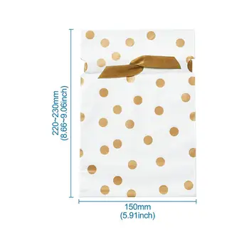 30pc Retângulo de Plástico Sacos de Cordão com Dot/Coração/Flor/Padrão Listrado Fita Lanche Biscoito Doce Sacos de Embalagem de Presente de Casamento