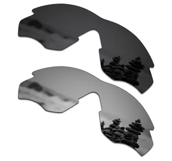 SmartVLT 2 Peças de Óculos de sol Polarizados de Substituição de Lentes para Oakley M2 Stealth Preto e Prata Titânio