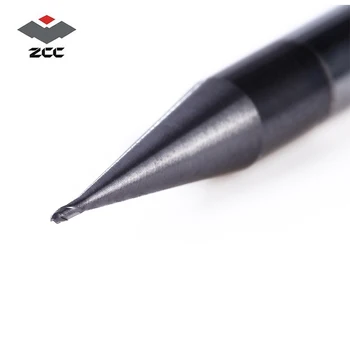 2pcs/monte ZCCCT GM-2BS sólido aço de tungstênio 2 flauta pequena bola nariz revestido final do moinho de ferramentas de corte para usinagem de metais perfil