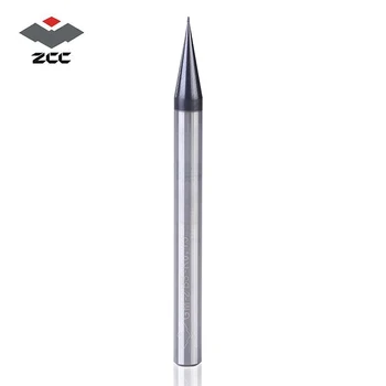 2pcs/monte ZCCCT GM-2BS sólido aço de tungstênio 2 flauta pequena bola nariz revestido final do moinho de ferramentas de corte para usinagem de metais perfil