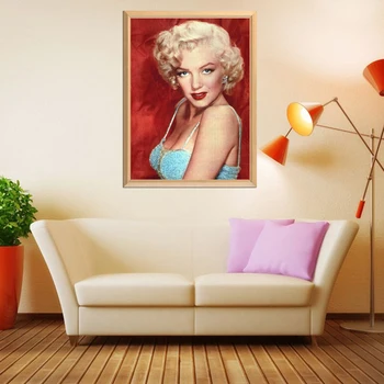 Sexy Marilyn Monroe Em Fundo Vermelho 5D DIY Diamante Pintura Completa Quadrado Bordado de Diamante Venda Strass Mosaico Pintura
