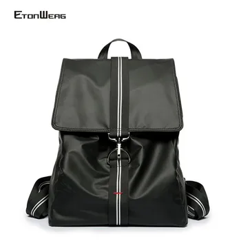 Moda masculina Preta Mochila de Nylon Impermeável mochilas escolares adolescentes menino bookbag mulheres Sólido Laptop bag pack de Viagem mochila