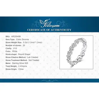 JewelryPalace Flores Empilhável Anel de Casamento Banda 925 Anéis de Prata Esterlina para as Mulheres Fazer Jóias bijuterias Engajamento