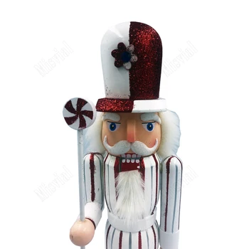 38cm Decoração de Natal de Madeira Soldado quebra-nozes de Presente Clássico Mão Pintura a Boneca Vintage Artesanato Sweet Home Ornamento