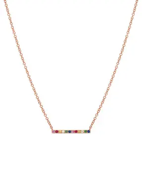 De prata, Ouro Rosa em ouro 3 cores 925 silver rainbow cz barra de colar simples e clássico desing