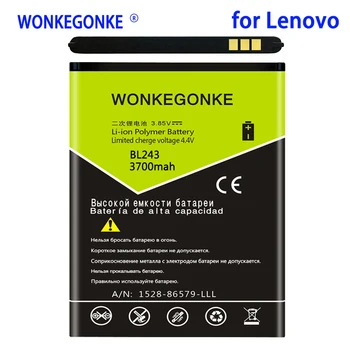 WONKEGONKE 3700mah BL243 Bateria Para Lenovo Limão K3 Nota da Bateria K50-T5 A7000 A5500 A5600 A7600 Baterias Bateria