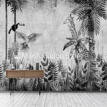 Personalizados em 3D papel de Parede Mural Medieval pintados à Mão Floresta Tropical Plant Paisagem Sala de estar, Quarto de Fundo de Parede Decora