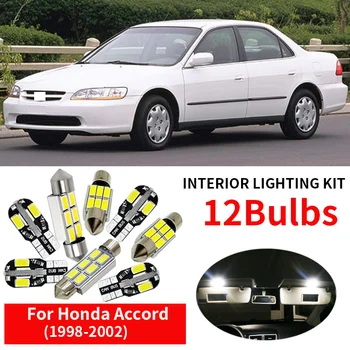 12pcs LED Branco Luz de Lâmpadas Pacote de Interior em Kit Para 1998 1999 2000 2001 2002 Honda Accord Mapa do Tronco de Carga da Placa de Licença de Luz