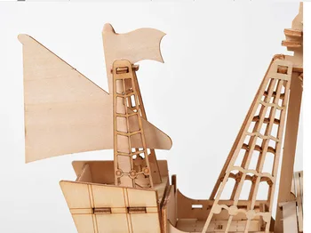 Corte a Laser DIY veleiro de Natal bens 3D educacional de madeira de brinquedo de montagem kit de artesanato para crianças, decoração da mesa