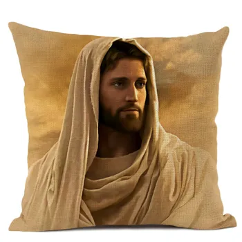 Religiosa Jesus fronha de Almofada 45x45cm Capa de Sofá de Casa, a Decoração da Arte do Presente Travesseiro Único-frente e verso e a Impressão em duas faces
