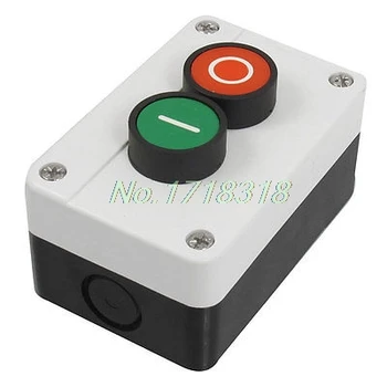 CA 600V 10A Momentânea Vermelho Verde Assinar NENHUMA NC Interruptor de Botão de pressão Estação