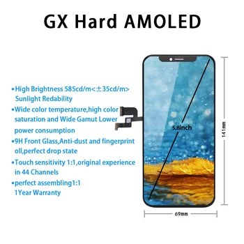 5Pcs/lotQuality AAA Gx AMOLED Nenhum Dead Pixel Para iPhone X XS Max Tela LCD Touch screen Digitalizador Substituição do conjunto de Pantalla