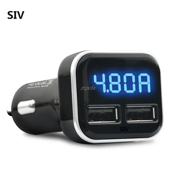SIV 4.8, UM Dual USB Carregador de Carro Adaptador de Display de LED de Carregamento Rápido Para o iPhone Para Samsung Whosale&Dropship