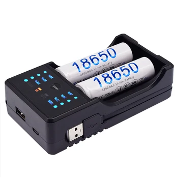 PALO 18650 14500 carregador de bateria inteligente do DIODO emissor de luz para 1,2 V nimh nicd AA, AAA, C, SC 3.7 V bateria recarregável do li-íon da bateria