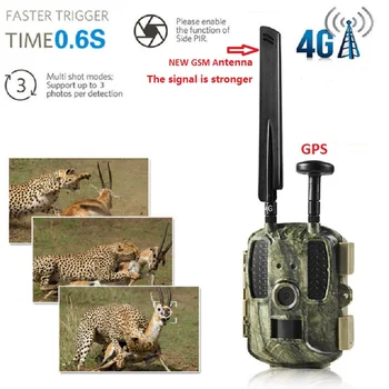 Caça Câmera GPS 4G Scout Guarda de Visão Noturna Caçador Câmara Chasse Infravermelho Jogo Wild Trilha Foto Armadilhas para a Câmara De Caza Chasse