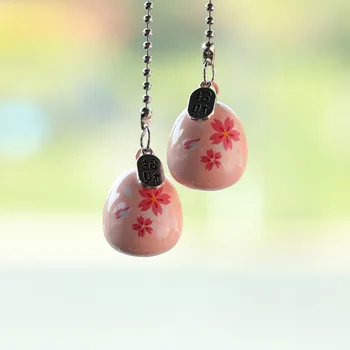 Água De Som De Sino Esferas Da Cadeia De Carro Pingente De Flor De Cerejeira Bell Yushou Estilo Japonês Bonito Ornamento