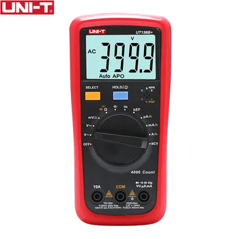 UNIDADE UT136B+ Multímetro Digital LCD Display Duplo 1000V AC 10A DC Voltímetro de Corrente de Teste de Medidor de