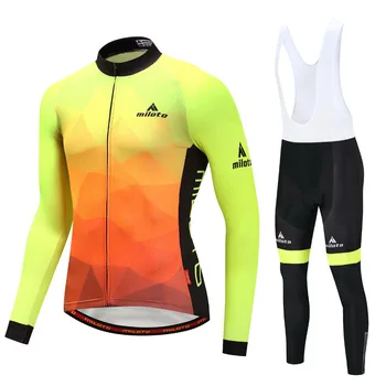 Novo ciclismo jersey Primavera, Outono, pro time de homens de manga longa roupas ropa ciclismo ciclismo desgaste jardineiras, calças de corrida de MTB kit de Motocross