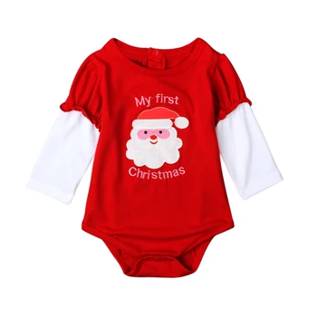 Novo 2017 bebê bonito de Natal macacão macacão de roupas confortáveis para os bebês recém-nascidos de 0-2T desgaste do bebê roupa de homewear DS40