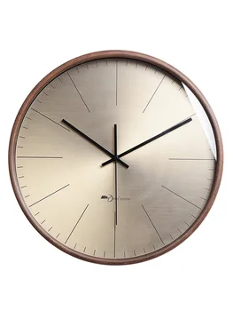 Nordic Luxo do Grande Relógio de Parede em Madeira de Parede, Relógios de Mecanismo de Sala de estar Moderna de Ouro, Relógios de Parede Decoração da Casa Duvar Saati Presente SC549