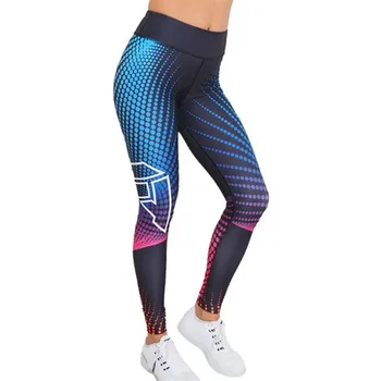 Moda, Mulher de desporto do Ginásio de calças de brim das Mulheres da Impressão 3D Magro Treino Leggings Cortada calças ao ar livre