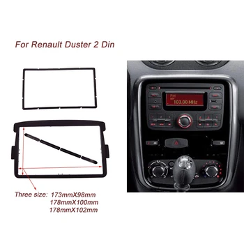 2 Din Rádio Fáscia para Renault Duster 2010+ Logan Sandero Dacia Dokker DVD CD Traço da Guarnição de Instalação do Kit de Montagem