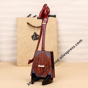 Miniatura Morinhuur Réplica do Modelo com o Caso de Mini Matouqin Mini Instrumento Musical Ornamentos Chinês Tradicional Presentes