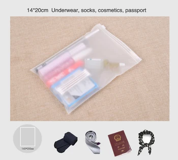 Matte fosco viagem de armazenamento de tamanho personalizado bolsas impermeável selada transparente zip lock sacos para a roupa