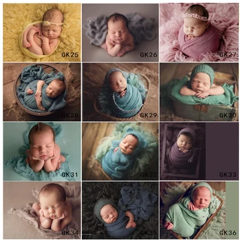 Dvotinst Recém-nascido de Fotografia de Adereços para o Bebê de Algodão Macio de Malha Envolve Fundo Cobertor Fotografia Acessórios Atira Adereços Foto