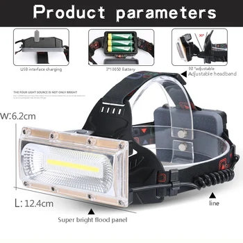 Super LED de SABUGO Faróis USB Recarregável LED Farol Lanterna de Cabeça Camping 3Mode Lanterna Holofote Uso 3*18650 Frontal Farol