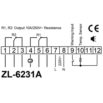 LILYTECH ZL-6231A, Incubadora de Controlador, Termostato Multifuncional com Temporizador