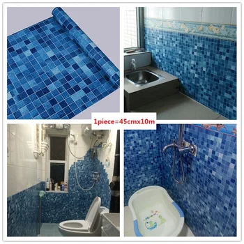PVC Auto-adesivo Mosaico de papel de Parede de Cozinha, casa de Banho Wc Mosaico de papel de Parede Impermeável à Prova de Óleo com Adesivos de Azulejos do Adesivo de Parede