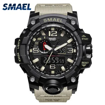 SMAEL Homens Relógio Eletrônico de Relógio Digital LED Relógio de Quartzo Impermeável gel de Sílica da Banda Militar do Esporte relógio de Pulso Relógio Masculino