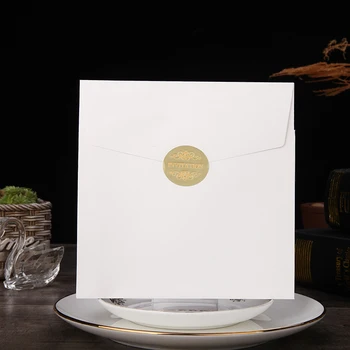 50pcs Marfim de Corte a Laser Elegantes Convites de Casamento com Cartão de Rendas de Cartão de Saudação Personalizar Com Fita de Aniversário, Festa de Casamento de Suprimentos