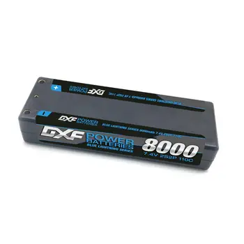 DXF 2PCS RC bateria Lipo 2S 7.4 V 5200mah 6200mah 6500mah 8000mah 50C 100C 120C 240C 4.0 mm Hardcase Para a Barra de Carro 4X4
