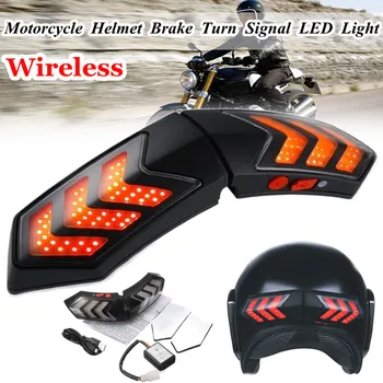 Capacete de motociclista LED sem Fio de Segurança, Luz de Freio Luz Sinal de volta Indicadores de Moto Scooter Capacete Motocross