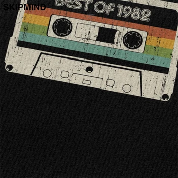 Vintage Melhor De 1982, T-Shirt dos Homens 38º Aniversário Cassete T-shirt de Mangas Curtas, O decote em Algodão Camiseta de Moda Tee Superior de Mercadorias