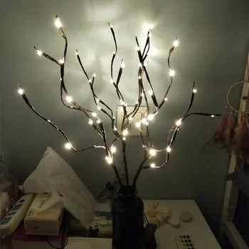 Novidade Luzes 20 Lâmpadas LED Salgueiro Ramo Luzes da Noite de Natal Casa da Novidade Decorações ao ar livre do Quarto Decoração de Natal DIY