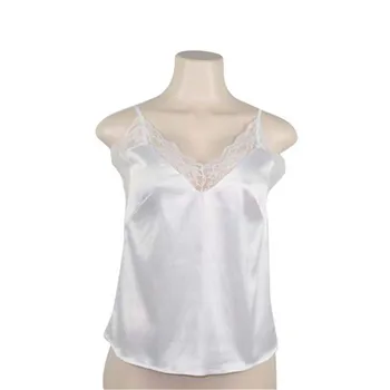 2020 Primavera Verão Renda Camis Mulheres Tops Da Moda Sólido Branco Preto Patchwork Decote Em V Sem Mangas Casual Feminino Blusa Camisole