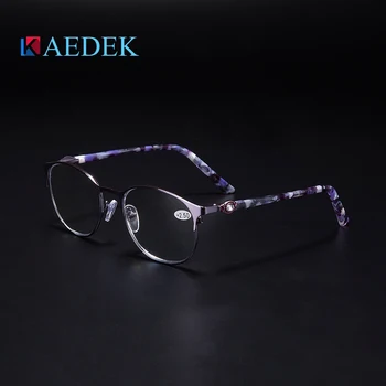 KAEDEK Moda das Mulheres de Olhos de Gato Anti-Azul-Lig Óculos de Leitura Novo design de Metal de Alta Qualidade Bloqueio de Computador Óculos+1+1.5+2+2.5+3